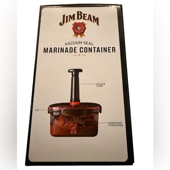 Jim Beam Black and‎ Red Vacuum Seal Marinade Container - Picture 3 of 5